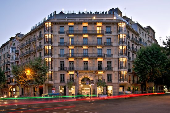 Axel Hotel Barcelona on Aribau at dusk