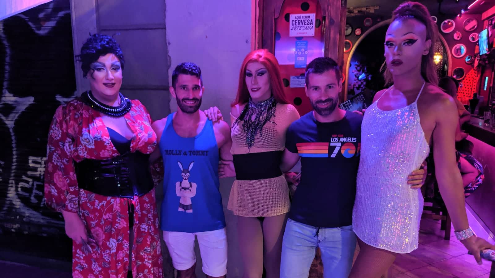 Drag queens with patrons inside Gingin