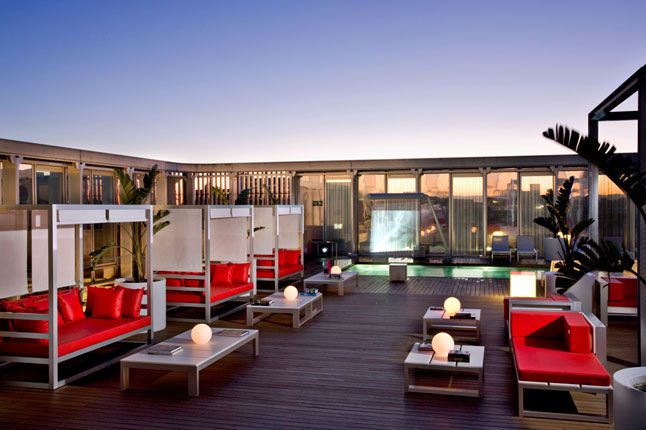 Terrace daybeds at Axel Sky Bar