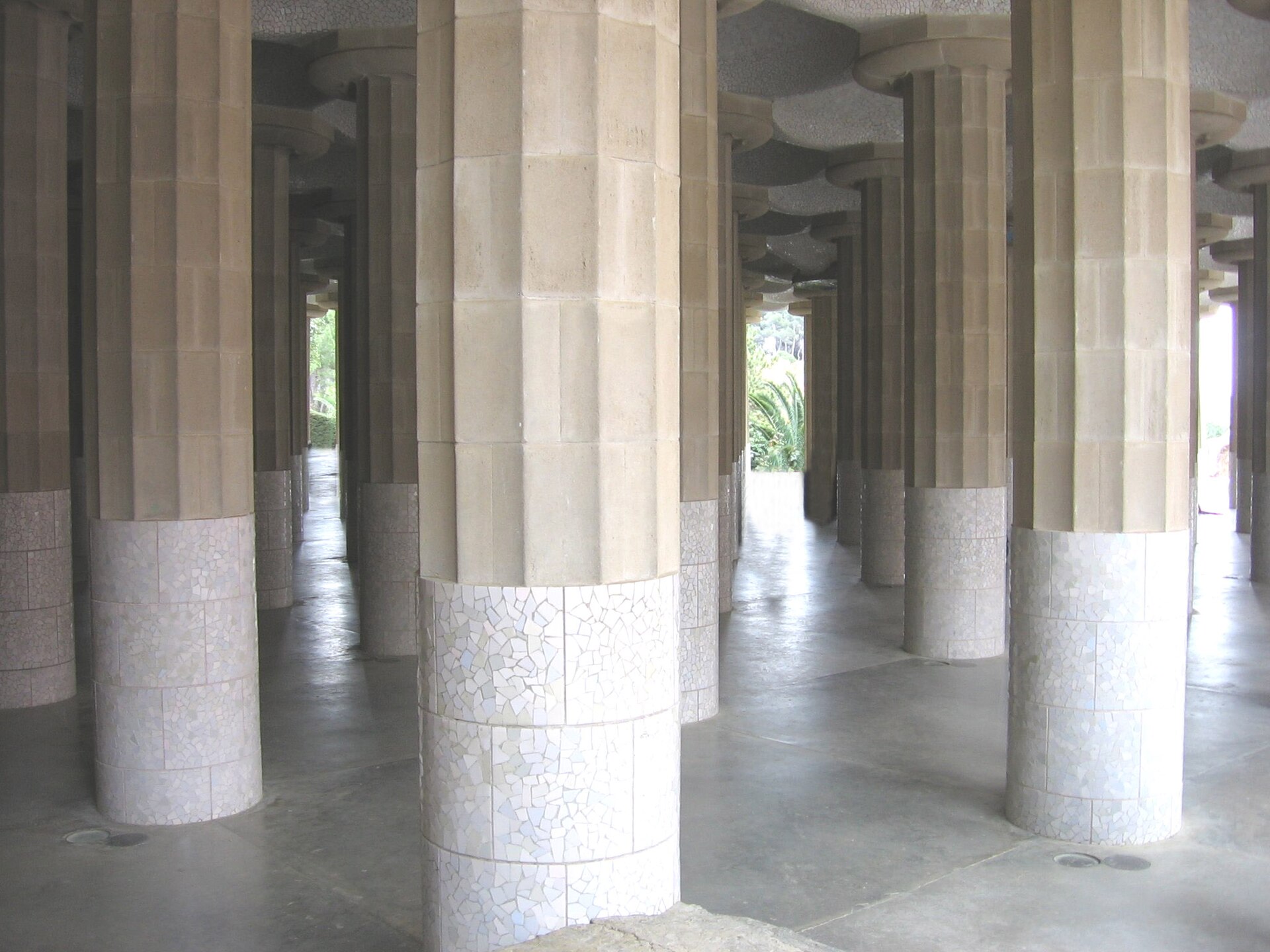 The columns of the Hypostyle Room at Park Güell