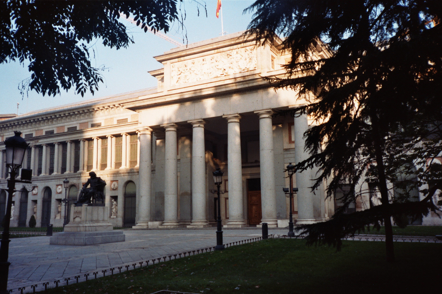 The Prado Museum's Villanueva building with the Goya statue