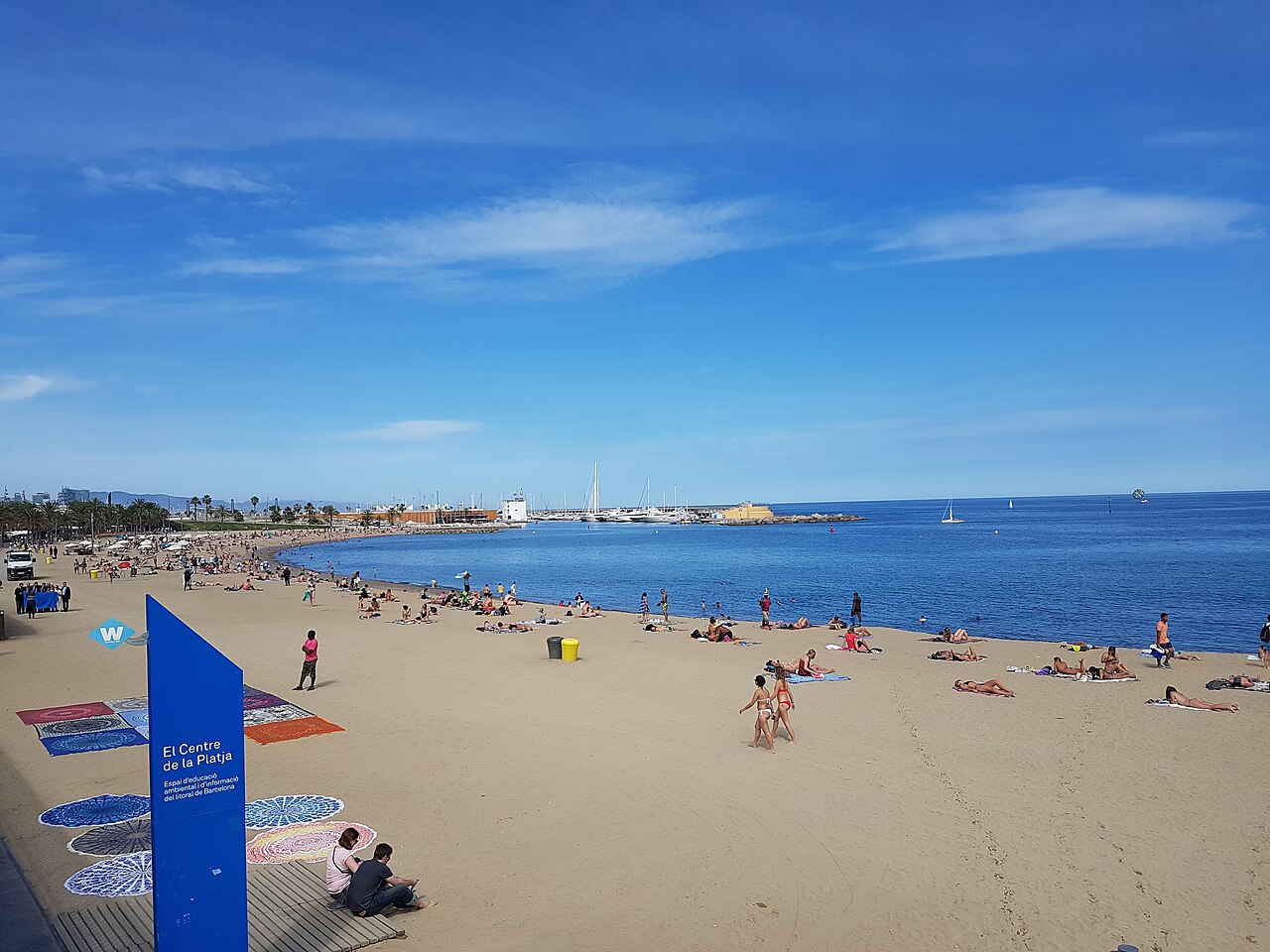 Barceloneta beach and promenade in Barcelona