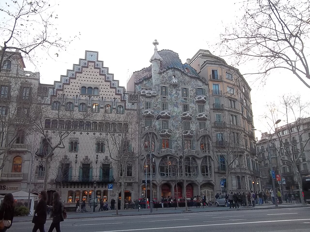 Casa Batlló facade on Passeig de Gràcia, Barcelona