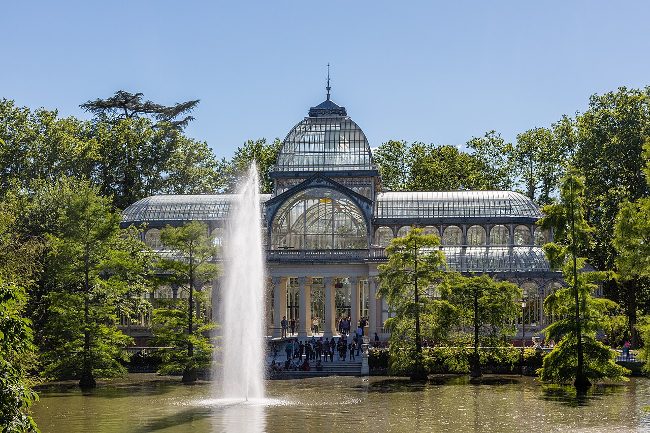 Palacio de Cristal over the duck pond in Retiro